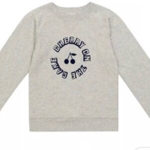 Bonpoint Light Gray Sweatshirt with Navy Print